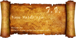 Tuss Valéria névjegykártya